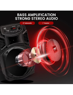 Altavoz PA Bluetooth Pyle PPHP834B 300W con Subwoofer 20.32cm 2
