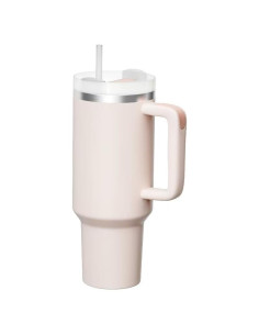 Taza KISSKIND 1.13L Aislada Rosa con Popote y Tapa