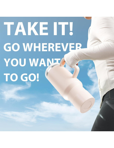 Taza KISSKIND 1.13L Aislada Rosa con Popote y Tapa