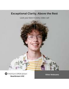 Cámara web 2K NearStream V02AF con micrófono y FOV ajustable 2