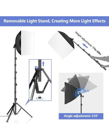 Kit de Iluminación Softbox SLOW DOLPHIN 16"x16" LED 85W