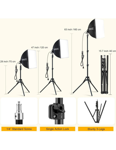 Kit de Iluminación Softbox Profesional mmcrz 2 Paquetes 16x16"