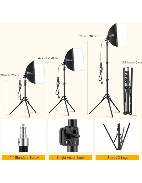 Kit de Iluminación Softbox Profesional mmcrz 2 Paquetes 16x16"