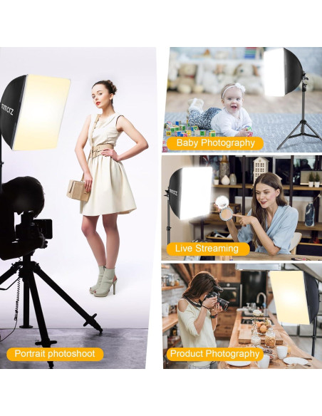 Kit de Iluminación Softbox Profesional mmcrz 2 Paquetes 16x16"