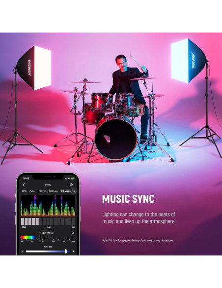 Kit de Iluminación Softbox NEEWER 2 Paquete 26W RGB Control App Kit de Iluminación Softbox NEEWER 2 Paquete 26W RGB Control App