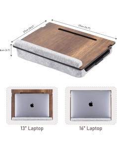 Bandeja para Laptop Ajustable Vigo Wood Nuez 37x27cm 2