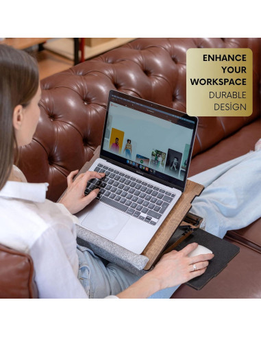 Bandeja para Laptop Ajustable Vigo Wood Nuez 37x27cm