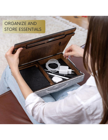 Bandeja para Laptop Ajustable Vigo Wood Nuez 37x27cm