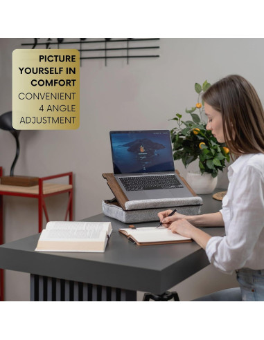 Bandeja para Laptop Ajustable Vigo Wood Nuez 37x27cm