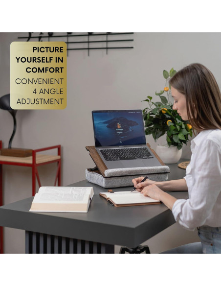 Bandeja para Laptop Ajustable Vigo Wood Nuez 37x27cm
