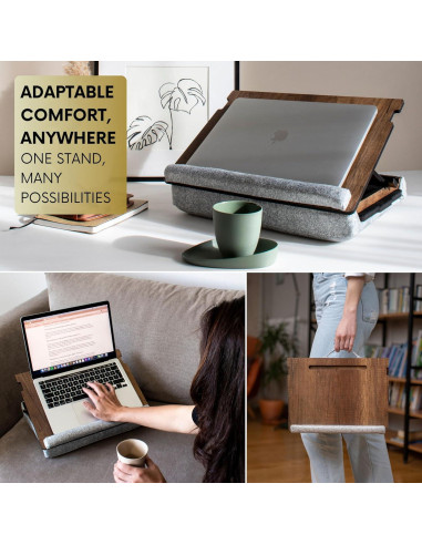 Bandeja para Laptop Ajustable Vigo Wood Nuez 37x27cm