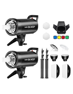 Kit de Iluminación Estudio Godox SK400II 800Ws con Accesorios
