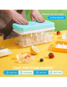 Bandeja de Hielo PHINOX 64 pcs con Tapa y Contenedor 2