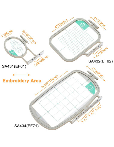 Conjunto 3 en 1 Aros de Bordado New Brothread SA431 SA432 SA434