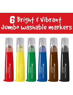 Marcadores Jumbo Lavables Faber-Castell Little Creatives - 6 Colores 2