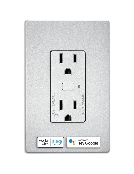 Enchufe Inteligente Wi-Fi Eaton EWFTRCR15 Granito Plateado