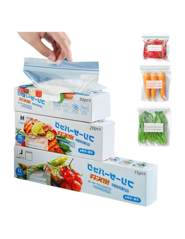 Juego de 65 Bolsas Reutilizables EMTK para Alimentos Ecológicas