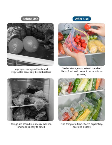 Juego de 65 Bolsas Reutilizables EMTK para Alimentos Ecológicas