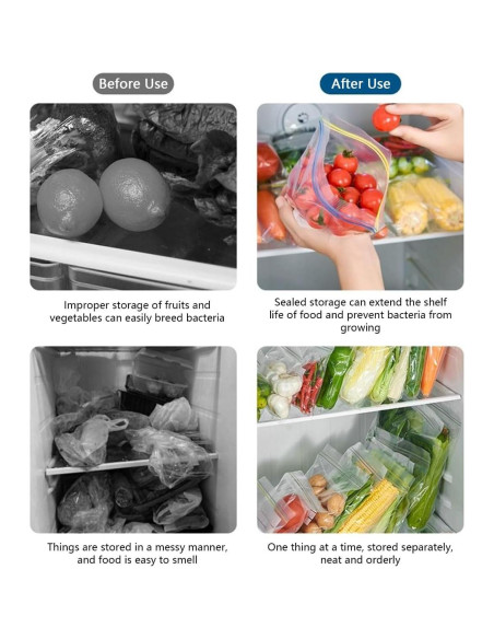 Juego de 65 Bolsas Reutilizables EMTK para Alimentos Ecológicas