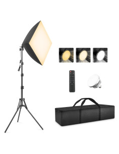 Kit de Iluminación Fotográfica Softbox Foccalli 85W LED Regulable