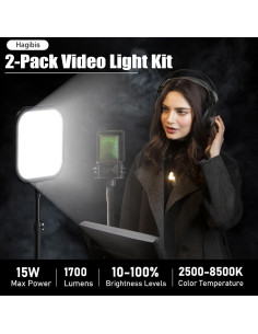 Kit de Iluminación LED 15W Hagibis con Trípode y Soporte 2