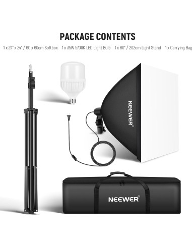 Kit de Iluminación NEEWER NK300 con Softbox 60x60cm y LED 35W