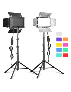 Kit de Iluminación LED GLOSHOOTING con Trípode 137 cm y 9 Filtros