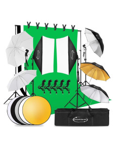Kit de Iluminación Fotográfica ShowMaven con Soporte y Softboxes