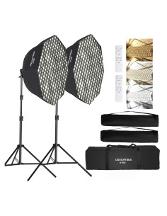 Kit de Iluminación Softbox Octagonal 95cm 110W GSKAIWEN