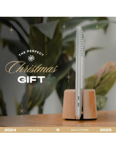 Soporte Vertical Ajustable para Laptop COREMINDED Nuez Sólida 2