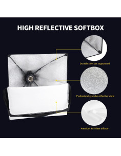 Kit de Iluminación Fotográfica Takerers Softbox 40.64 cm 50W 2