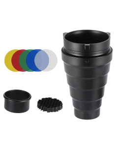 Snoot Óptico Cónico Andoer para Iluminación Fotográfica con Filtros