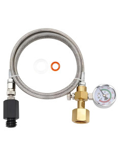 Adaptador de manguera Co2 VaVoger con manómetro 152.4 cm