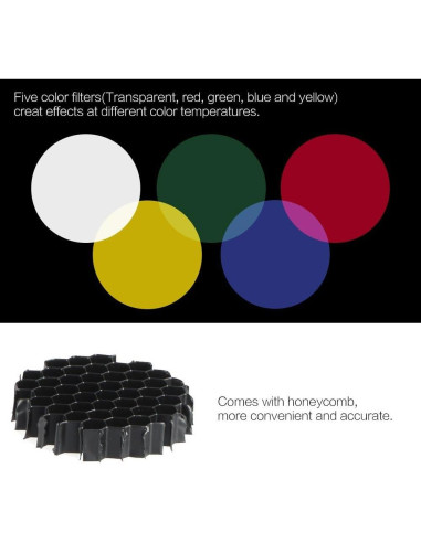 Snoot Óptico Cónico Andoer para Iluminación Fotográfica con Filtros