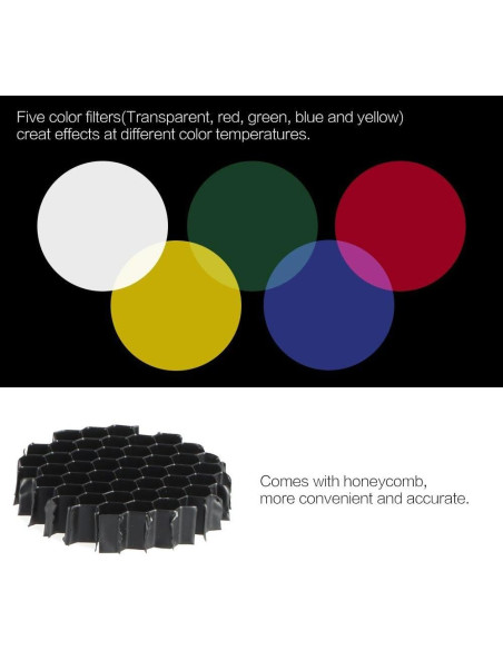 Snoot Óptico Cónico Andoer para Iluminación Fotográfica con Filtros