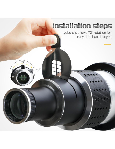 Kit Snoot Óptico Bowens NULBOFU con 34 Gobos y 5 Filtros