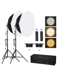 Kit de Iluminación Softbox Octagonal FEIFANTEAM 85W LED 3000-6500K