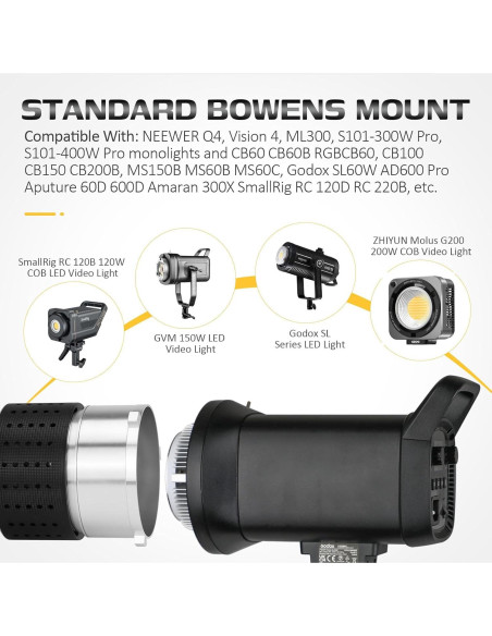 Kit Snoot Óptico Bowens NULBOFU con 34 Gobos y 5 Filtros