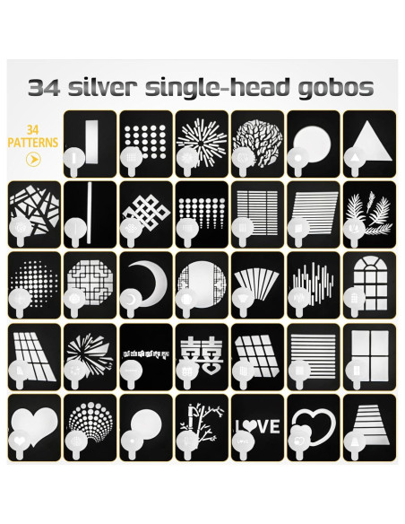 Kit Snoot Óptico Bowens NULBOFU con 34 Gobos y 5 Filtros