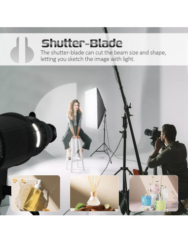 Kit Snoot Óptico Bowens NULBOFU con 34 Gobos y 5 Filtros