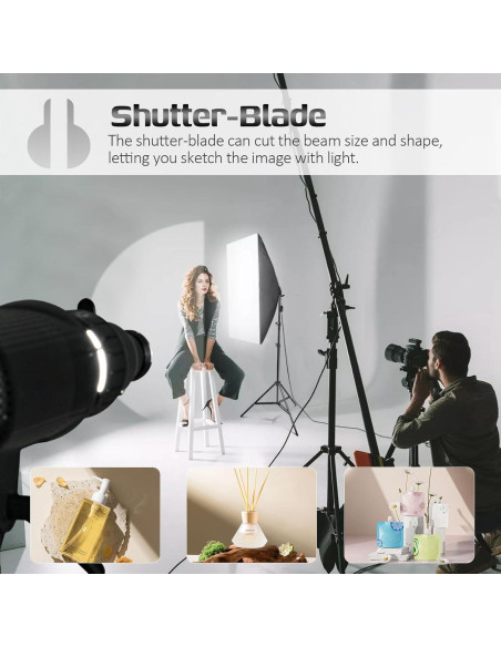 Kit Snoot Óptico Bowens NULBOFU con 34 Gobos y 5 Filtros