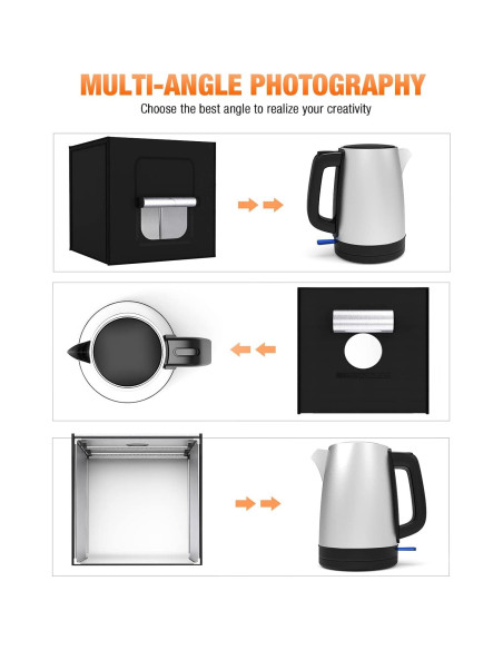 Kit de Caja de Luz Fotográfica FOSITAN 80x80 cm Dimmable Bi-Color