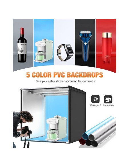 Kit de Caja de Luz Fotográfica FOSITAN 80x80 cm Dimmable Bi-Color