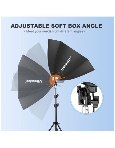 Kit de Iluminación Softbox UBeesize 30x30 cm con 2 Bombillas 40W