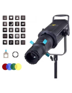 Kit Snoot Óptico BAFONGCINE 19 con 20 Gobos y 4 Filtros