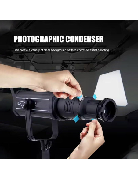 Kit Snoot Óptico BAFONGCINE 19 con 20 Gobos y 4 Filtros