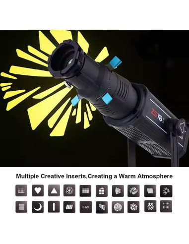 Kit Snoot Óptico BAFONGCINE 19 con 20 Gobos y 4 Filtros