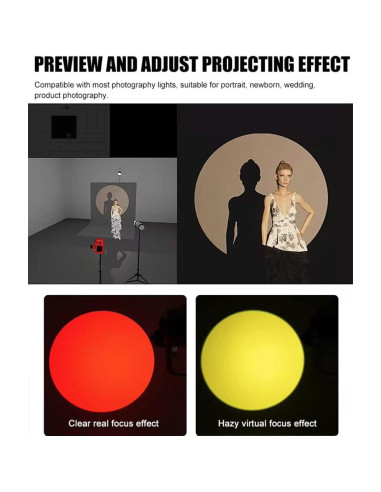 Kit Snoot Óptico BAFONGCINE 19 con 20 Gobos y 4 Filtros