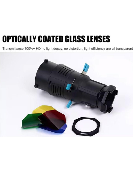 Kit Snoot Óptico BAFONGCINE 19 con 20 Gobos y 4 Filtros