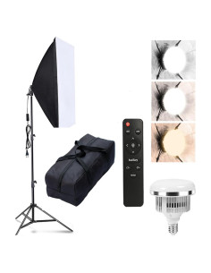 Kit de Iluminación Softbox YUOCU 50x70cm con Bombilla LED 85W